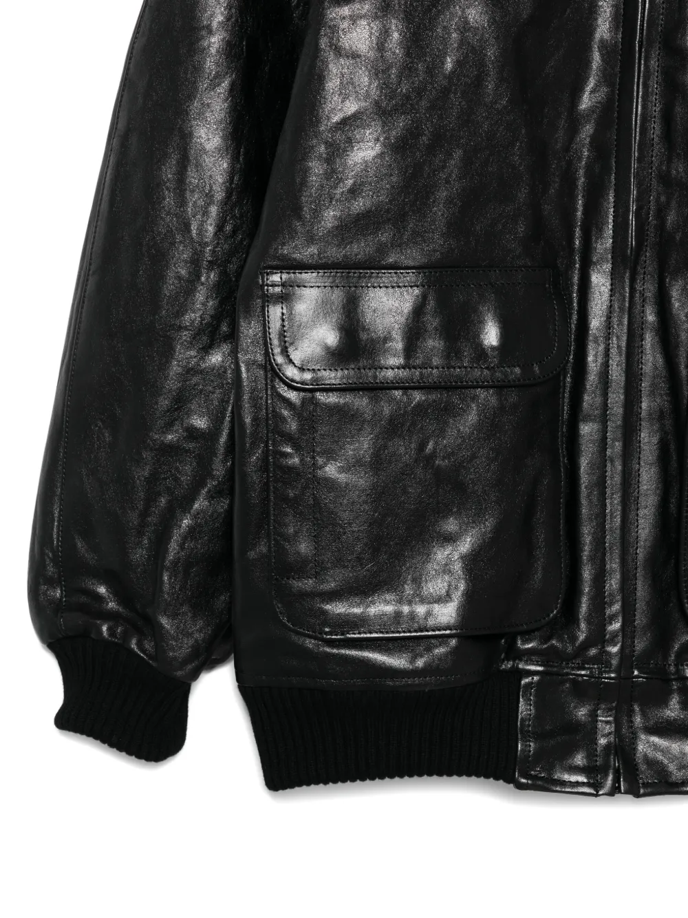 size ３LAMB LEATHER ZIP BLOUSON AURALEE AURALEE Lamb Leather Zip Blouson Black | HAVEN