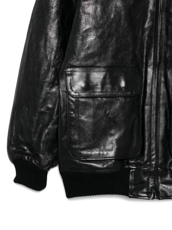 Auralee Leather zip-up Jacket | Black | FARFETCH