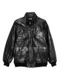 Auralee leather zip-up jacket - Black