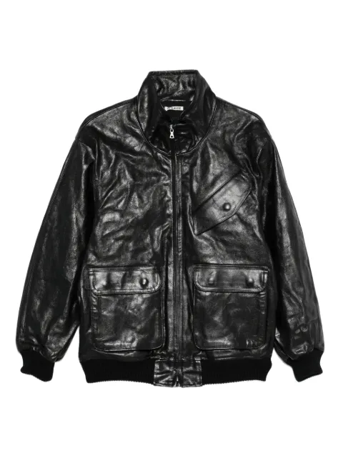 Auralee leather zip-up jacket