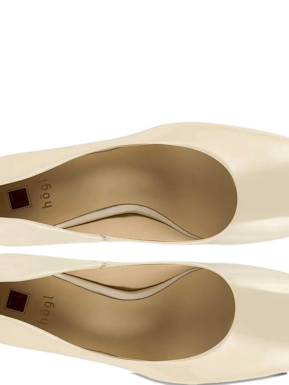 Hogl 100mm Gianna platform block-heel pumps Neutrals