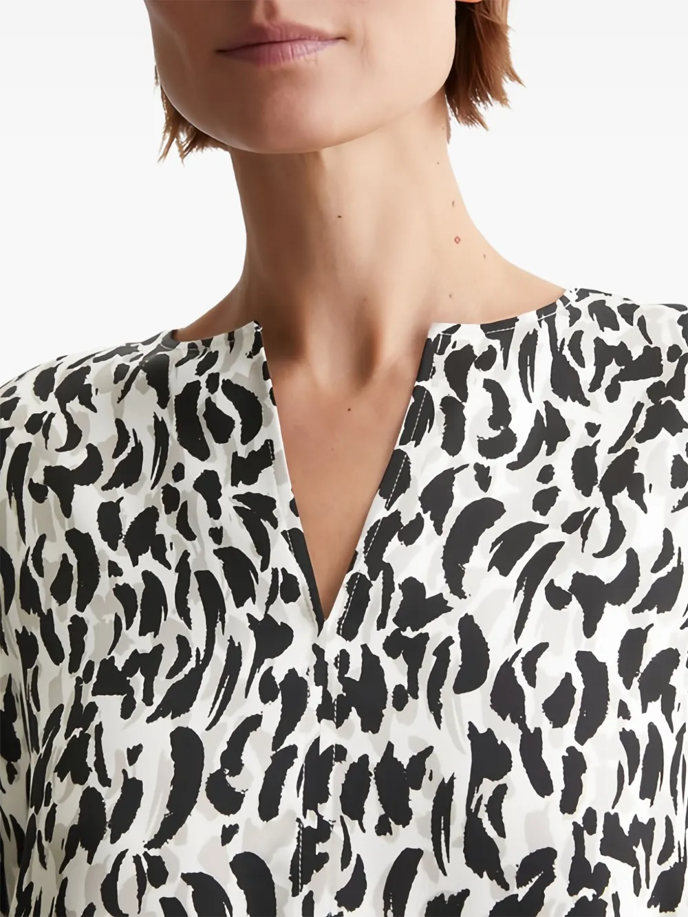 Marc O'Polo Button-up blouse met dierenprint Wit