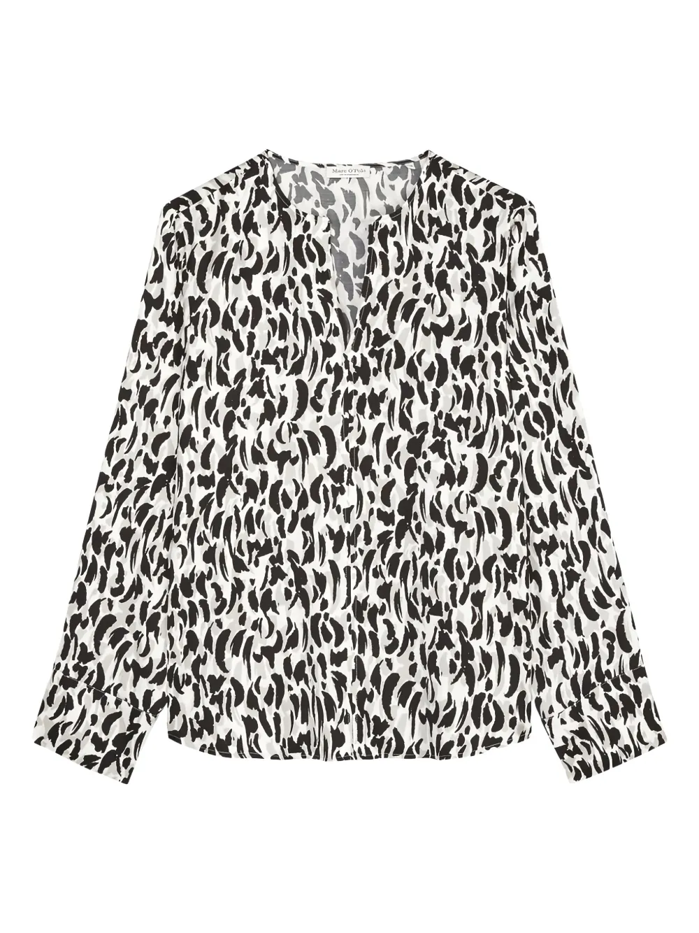 Marc O'Polo Button-up blouse met dierenprint Wit