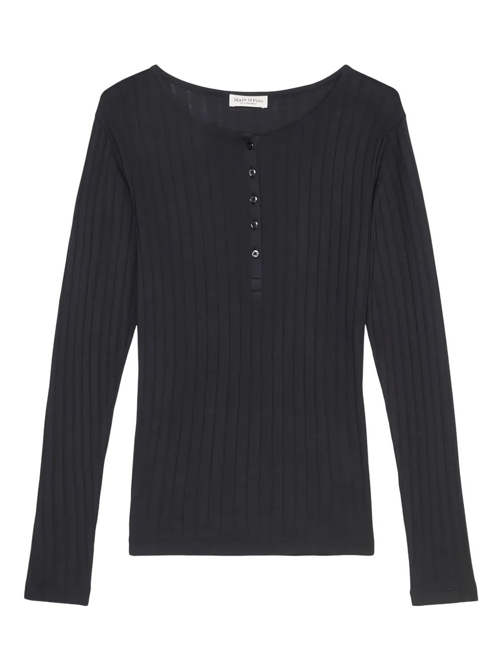 Marc O'Polo ribbed henley top | Blue | Image 1