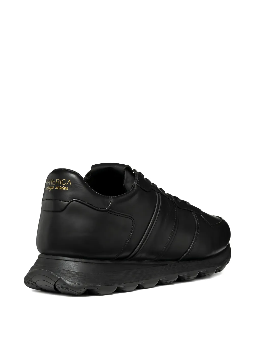 Geox Spherica leather panelled sneakers Black