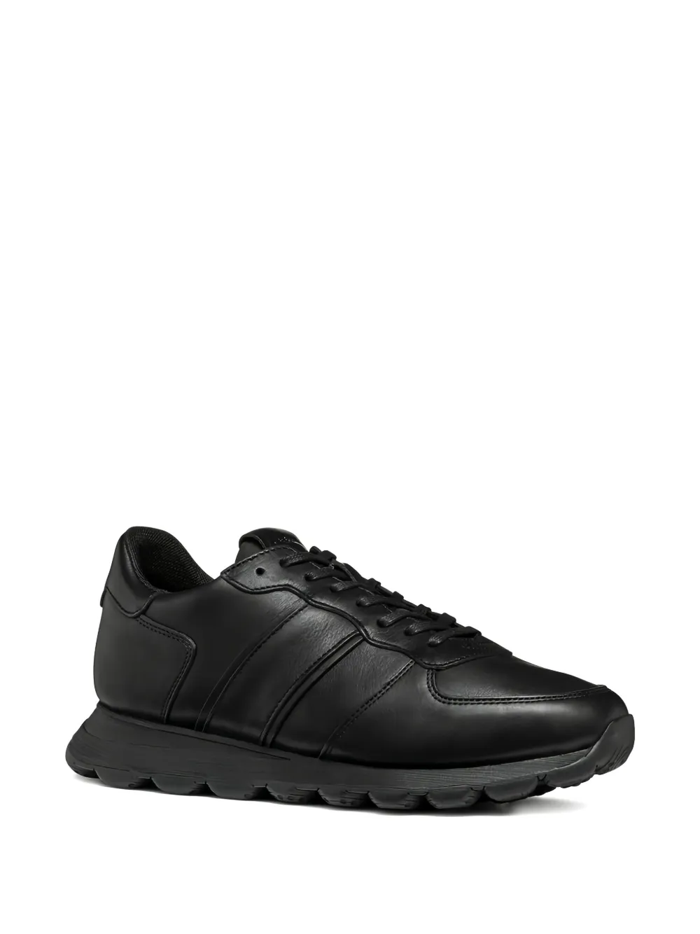 Geox Spherica leather panelled sneakers Black