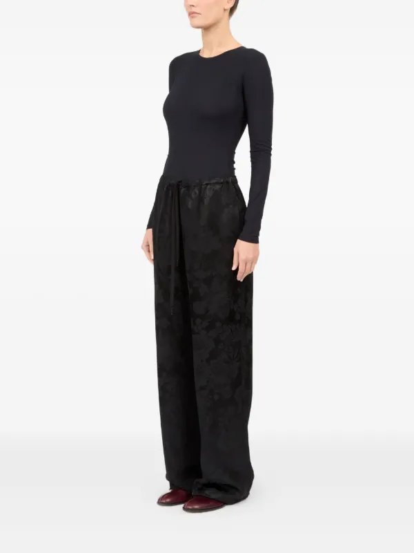 MM6 Maison Margiela フローラル パンツ | ブラック | FARFETCH JP