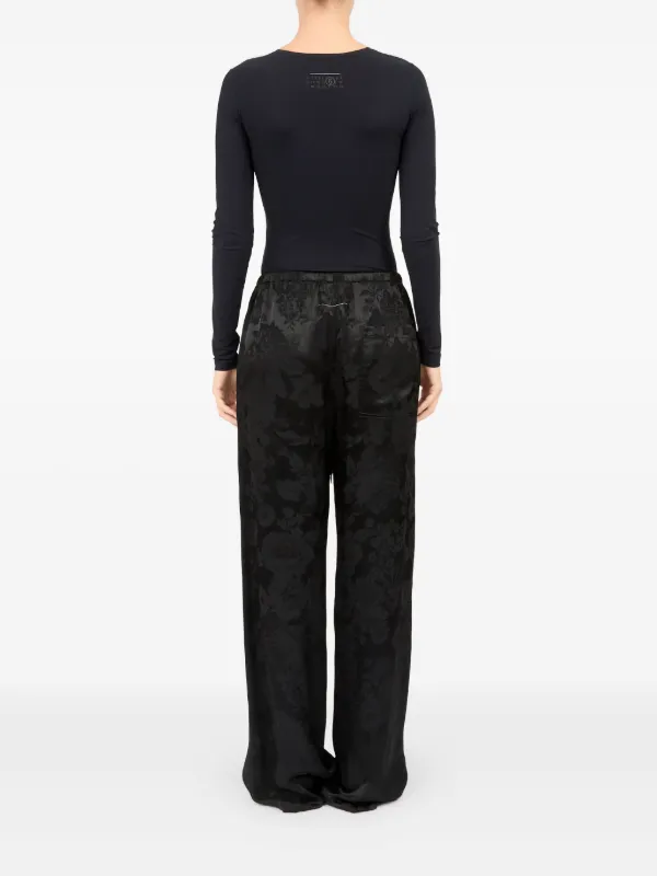 MM6 Maison Margiela フローラル パンツ | ブラック | FARFETCH JP