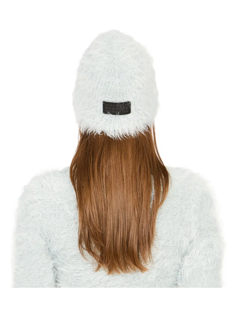 Mm6 Maison Margiela Numbers-motif Beanie In Blue