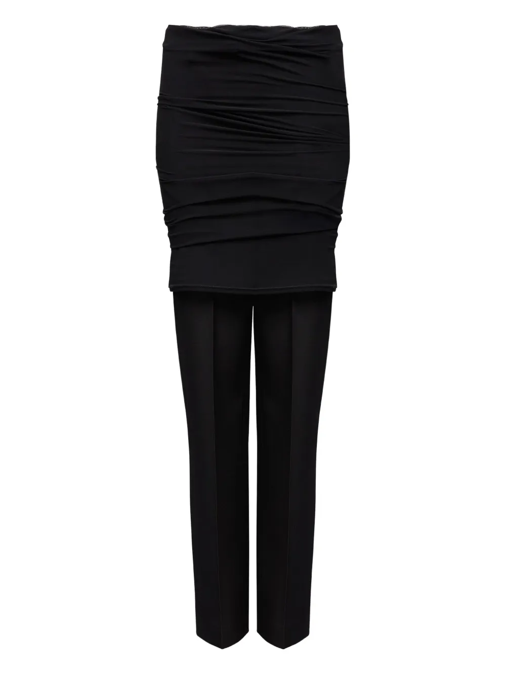 MM6 Maison Margiela draped-layer trousers Zwart