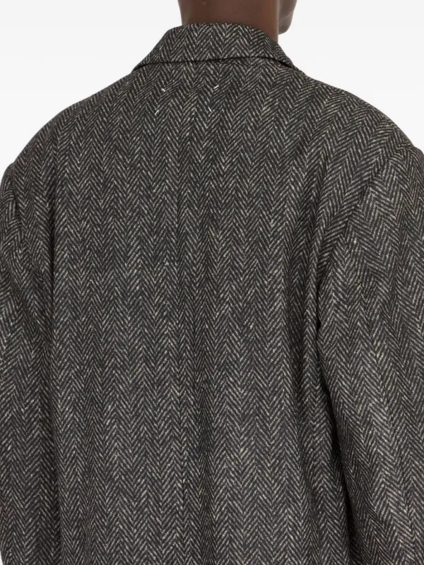 Maison Margiela ヘリンボーン ダブルコート | グレー | FARFETCH JP