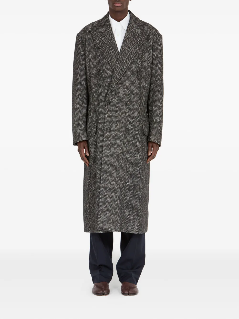 Maison Margiela herringbone double-breasted coat | Double Breasted Coats | Image 2
