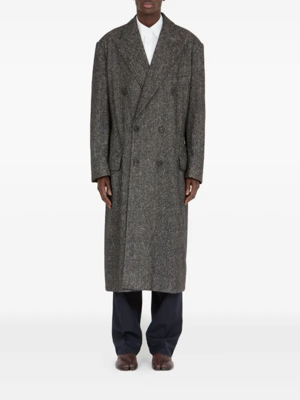 Maison Margiela ヘリンボーン ダブルコート | グレー | FARFETCH JP