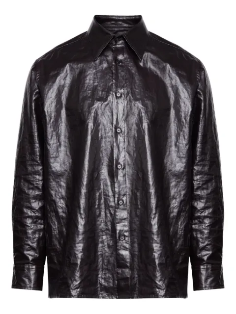 MM6 Maison Margiela crinkled-finish button-up shirt