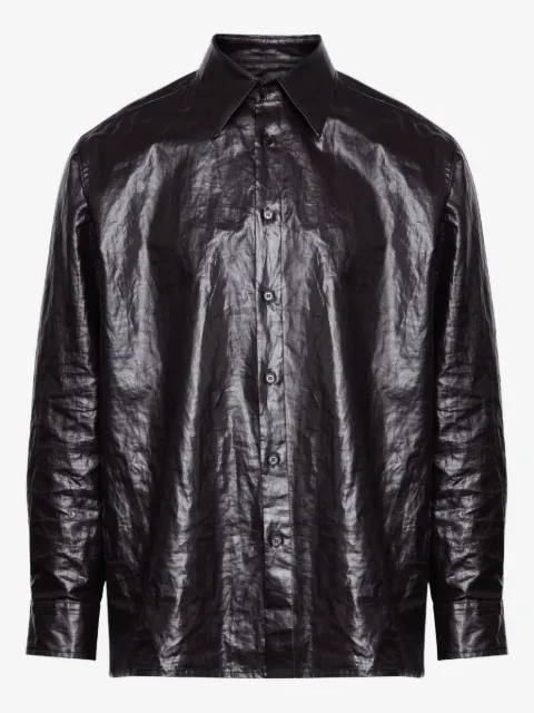 MM6 Maison Margiela crinkled-finish button-up shirt