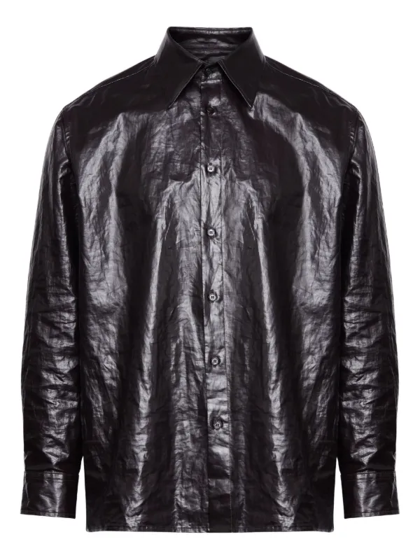 MM6 Maison Margiela Camisa Com Abotoamento e Efeito Amassado