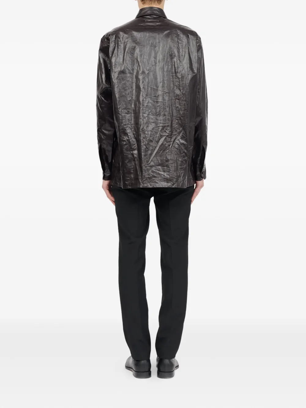 MM6 Maison Margiela Overhemd met gekreukte afwerking 144 BROWN
