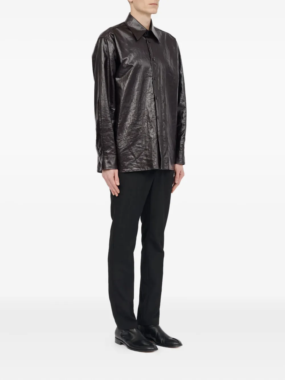MM6 Maison Margiela Overhemd met gekreukte afwerking 144 BROWN
