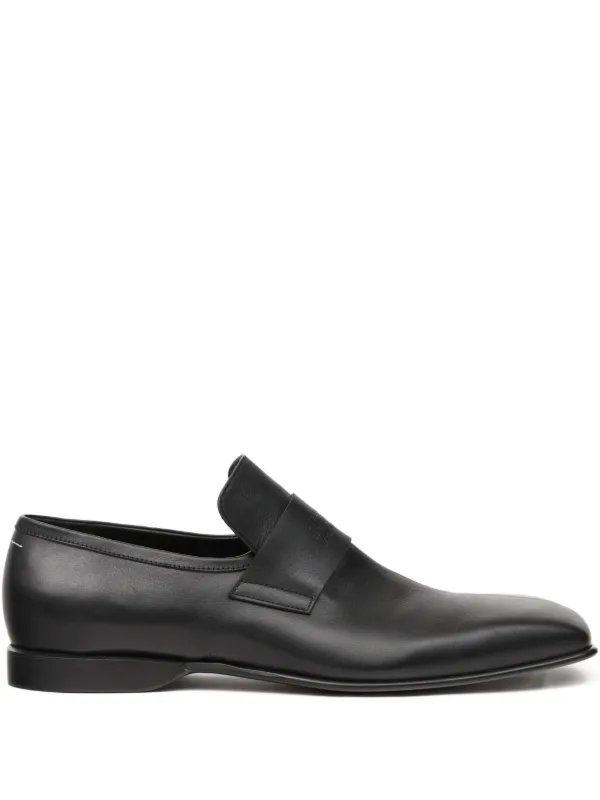 MM6 Maison Margiela レザーローファー | ブラック | FARFETCH JP