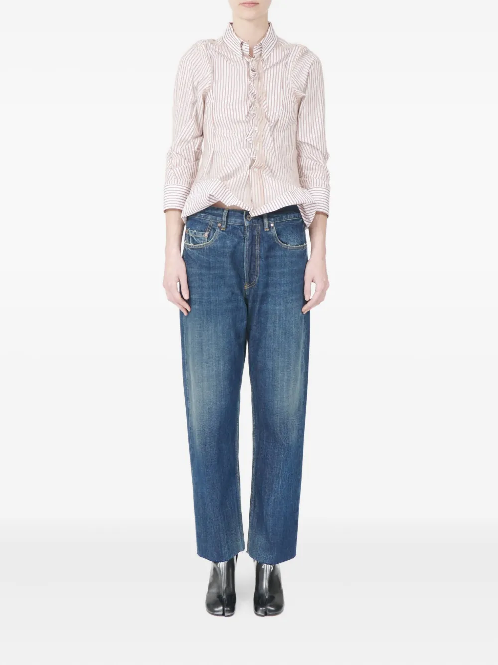 Maison Margiela Gerafelde jeans met vijf zakken - Blauw
