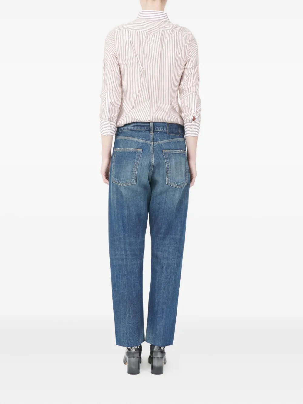 Maison Margiela Gerafelde jeans met vijf zakken Blauw