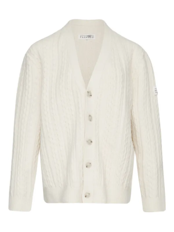 MM6 Maison Margiela ケーブルニット カーディガン | ホワイト 