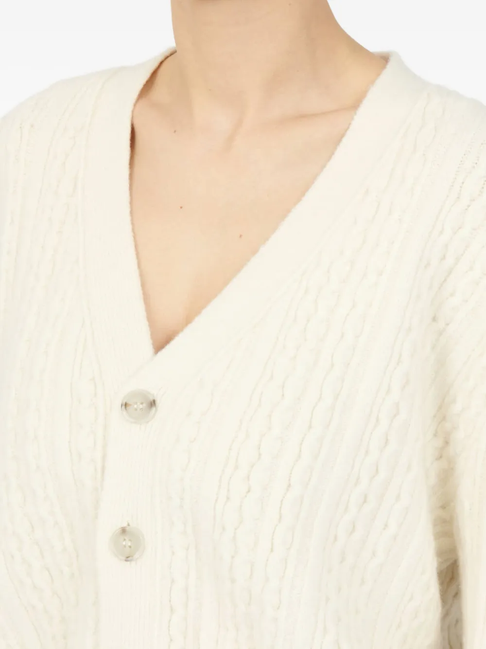 MM6 Maison Margiela Kabelgebreid vest met knoop Wit