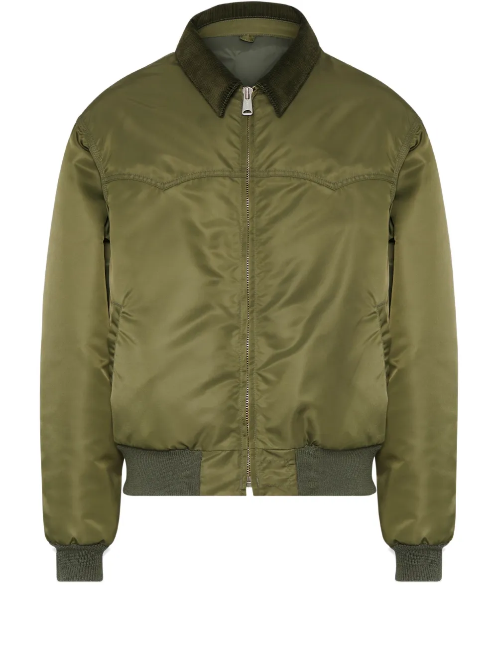 Maison Margiela corduroy-collar bomber jacket | Green | Image 1