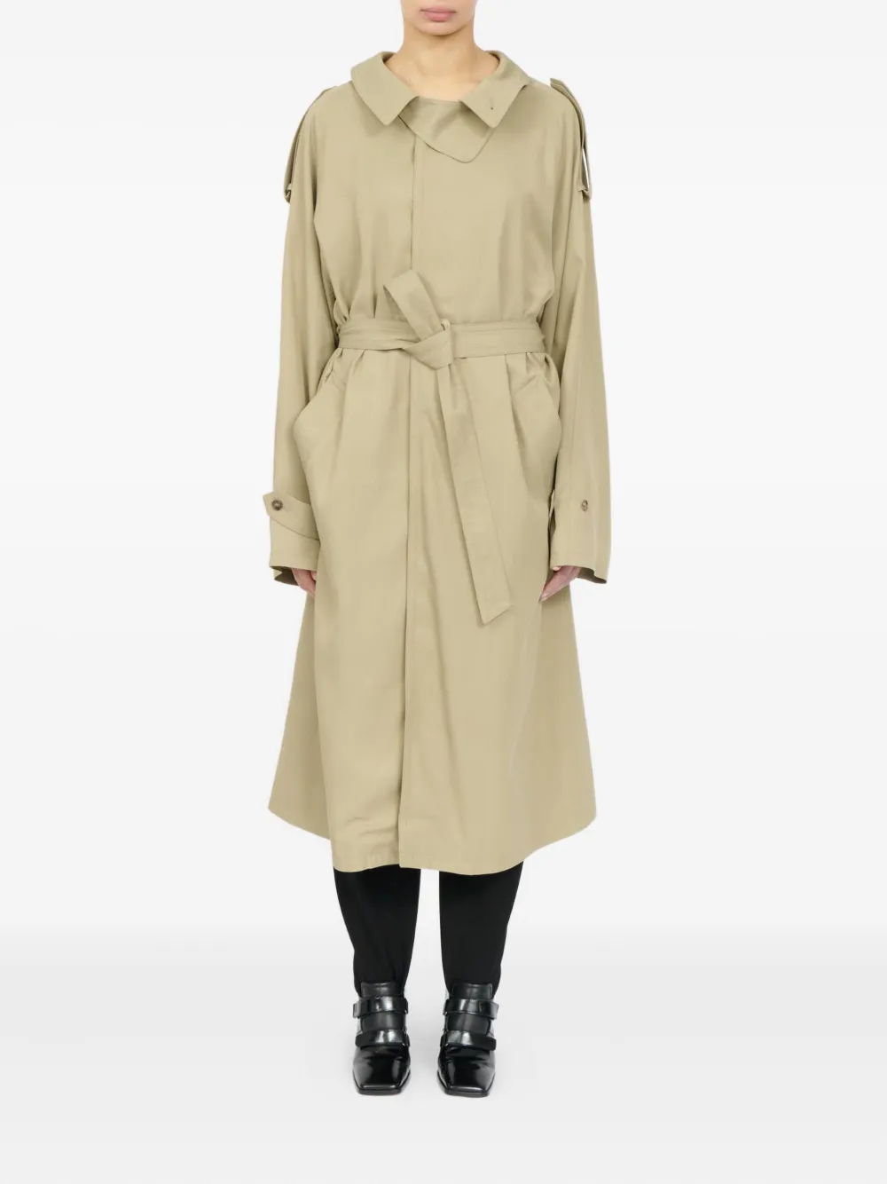 Mm6 Maison Margiela Belted Trench Coat In Neutral