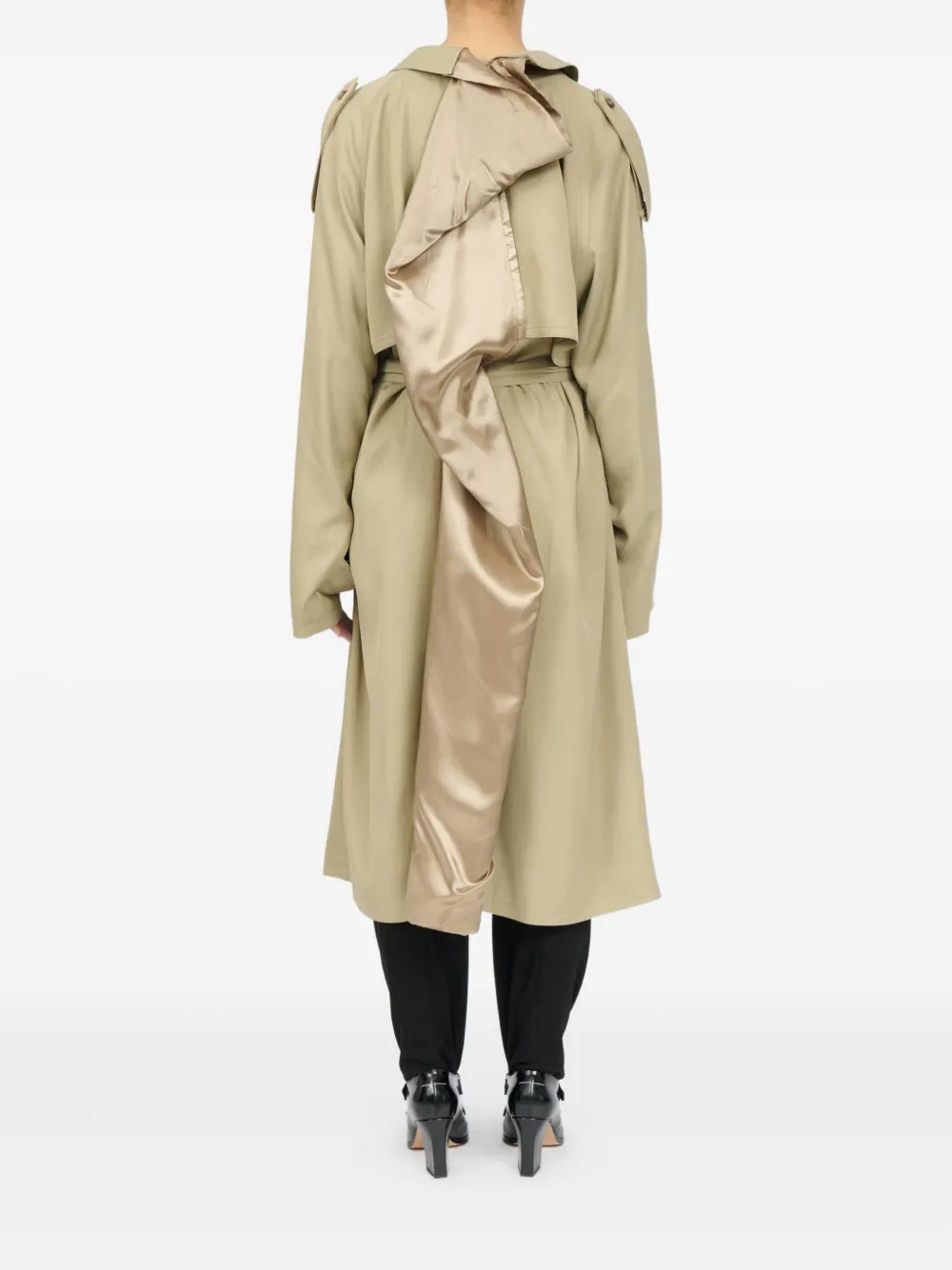 Mm6 Maison Margiela Belted Trench Coat In Neutral