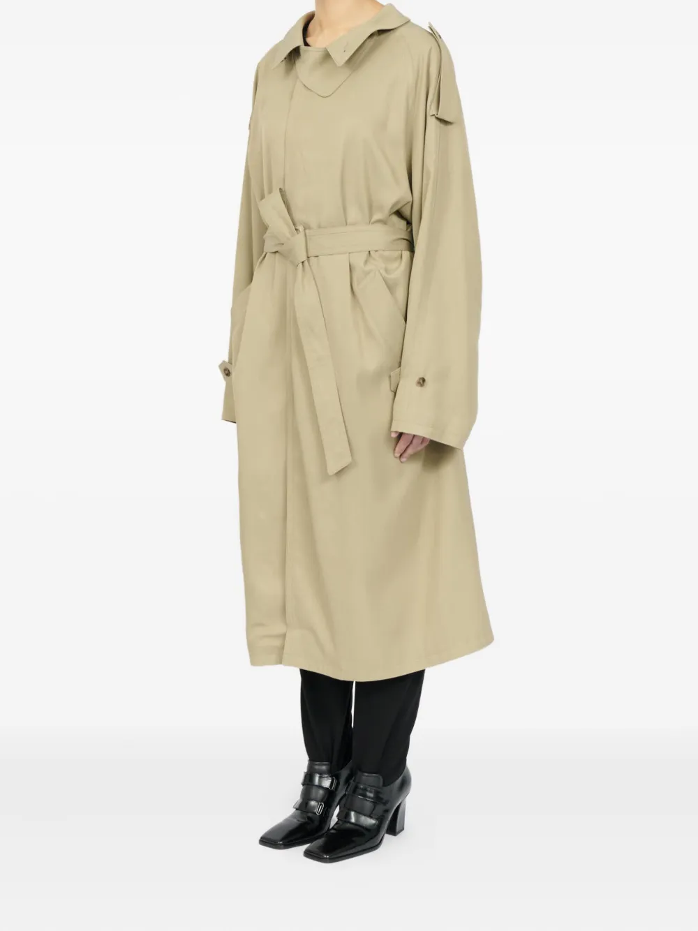 Mm6 Maison Margiela Belted Trench Coat In Neutral