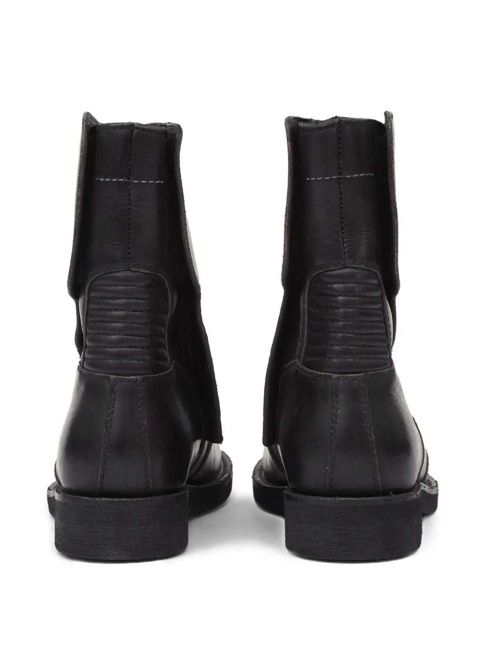 Mm6 Maison Margiela Leather Combat Boots In Black