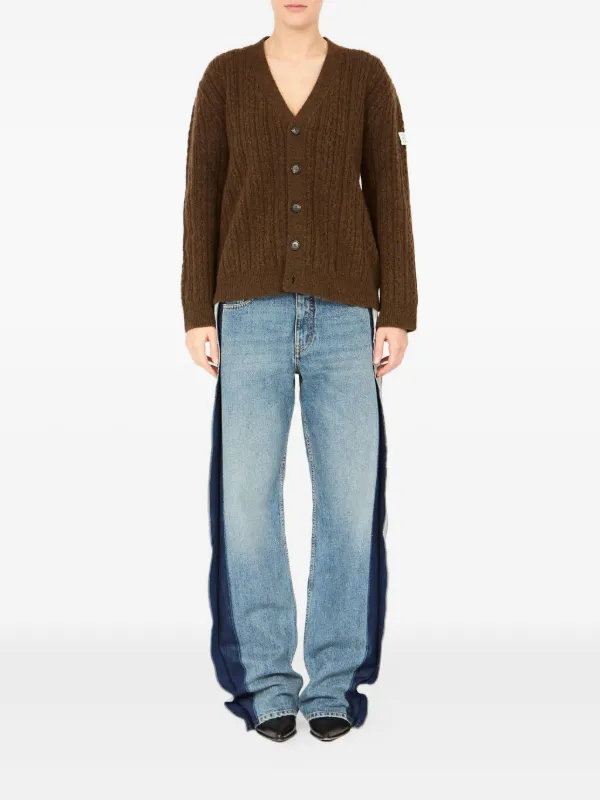MM6 Maison Margiela リブ カーディガン | ブラウン | FARFETCH JP