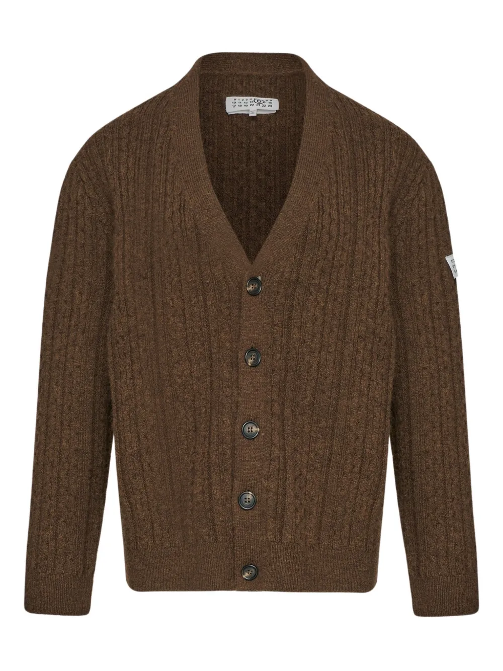 MM6 Maison Margiela Cardigan con scollo a V - Marrone