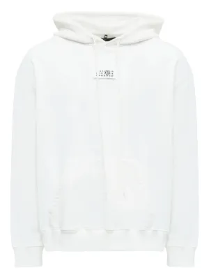 MM6 Maison Margiela number-motif Knitted Hoodie | White | FARFETCH