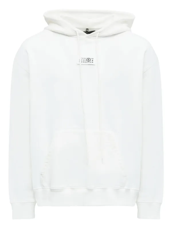 MM6 Maison Margiela Front Pocket Hoodie in White