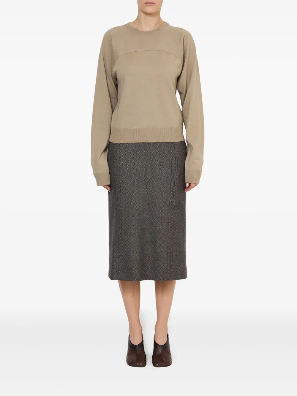 MM6 Maison Margiela Top met ronde hals Bruin