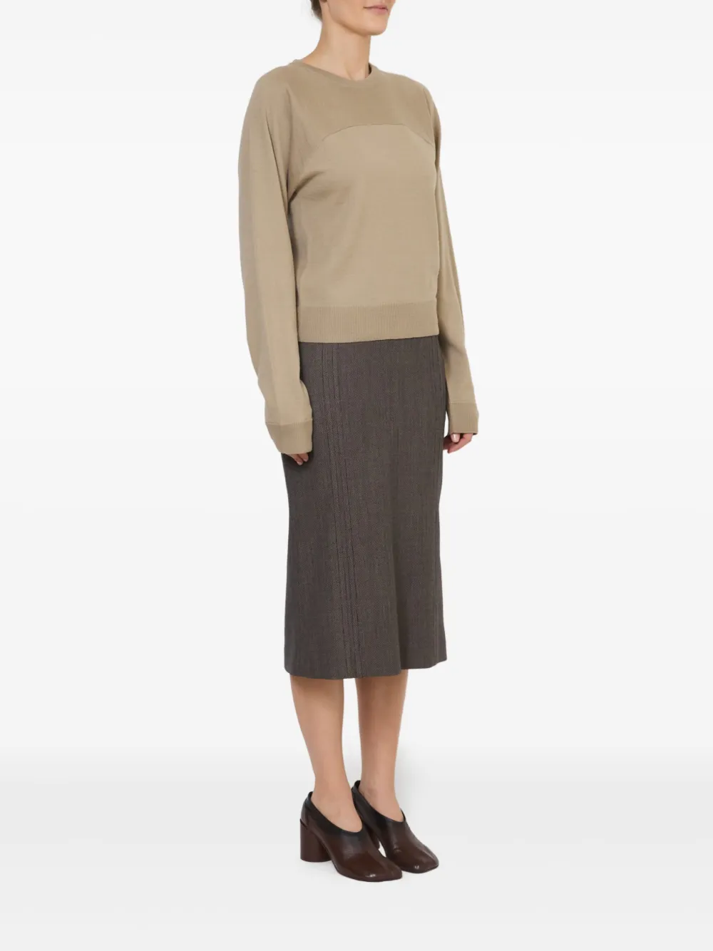 MM6 Maison Margiela Top met ronde hals Bruin