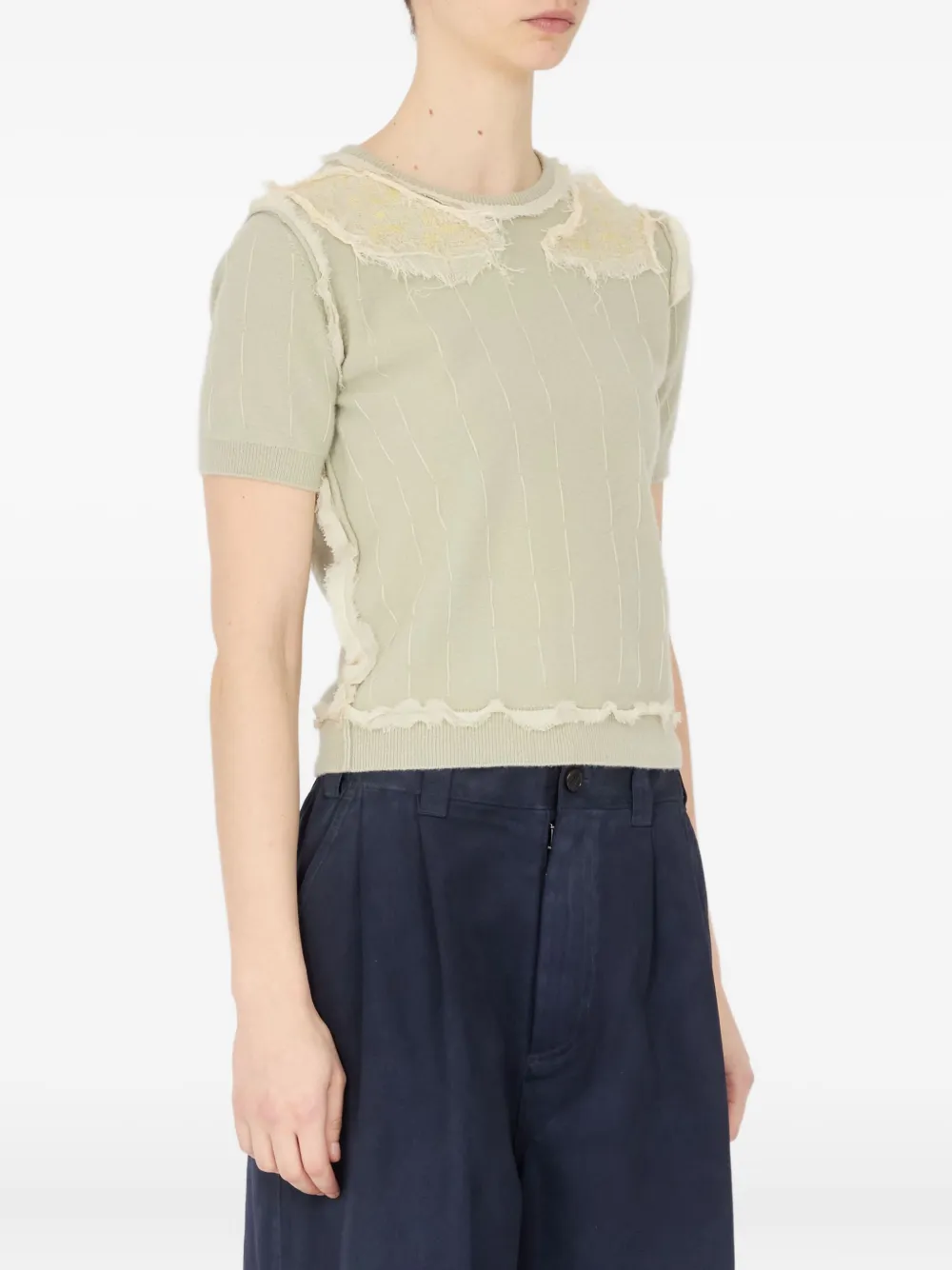 Maison Margiela Top met franje afwerking Beige