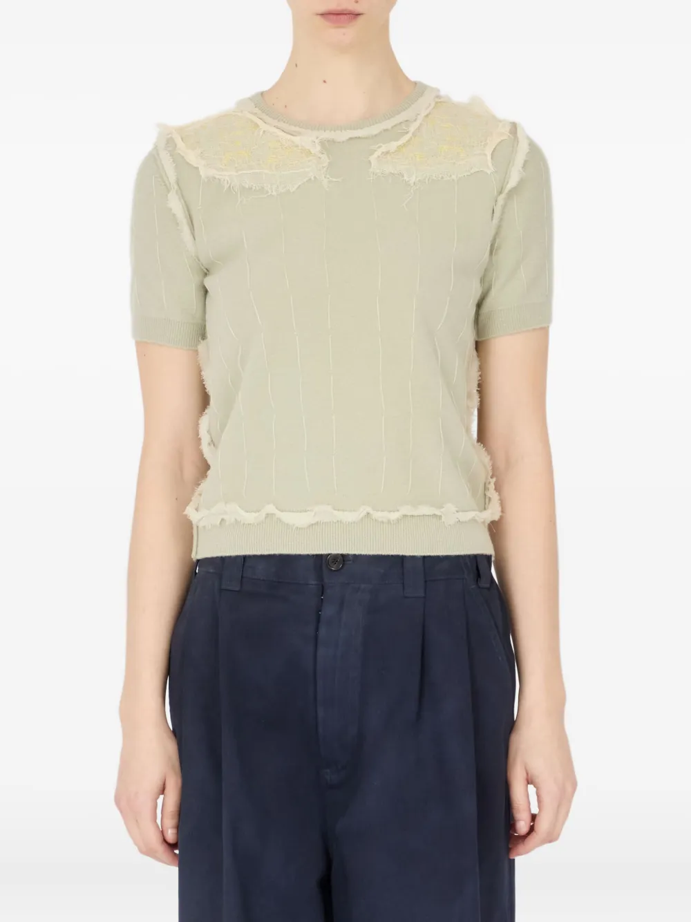 Maison Margiela Top met franje afwerking Beige