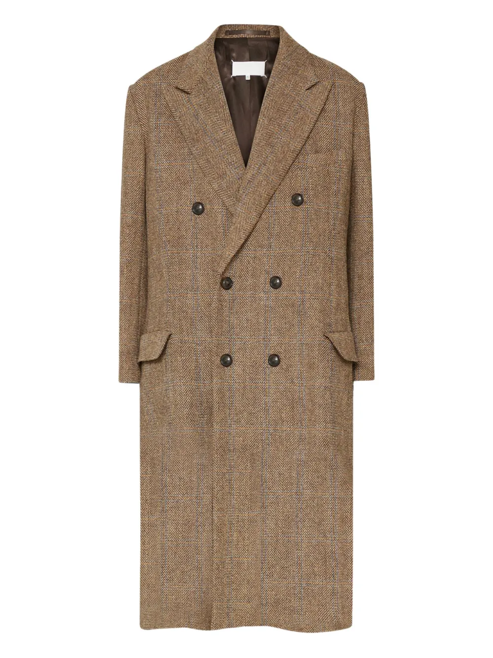 Maison Margiela ヘリンボーン ダブルコート - ブラウン