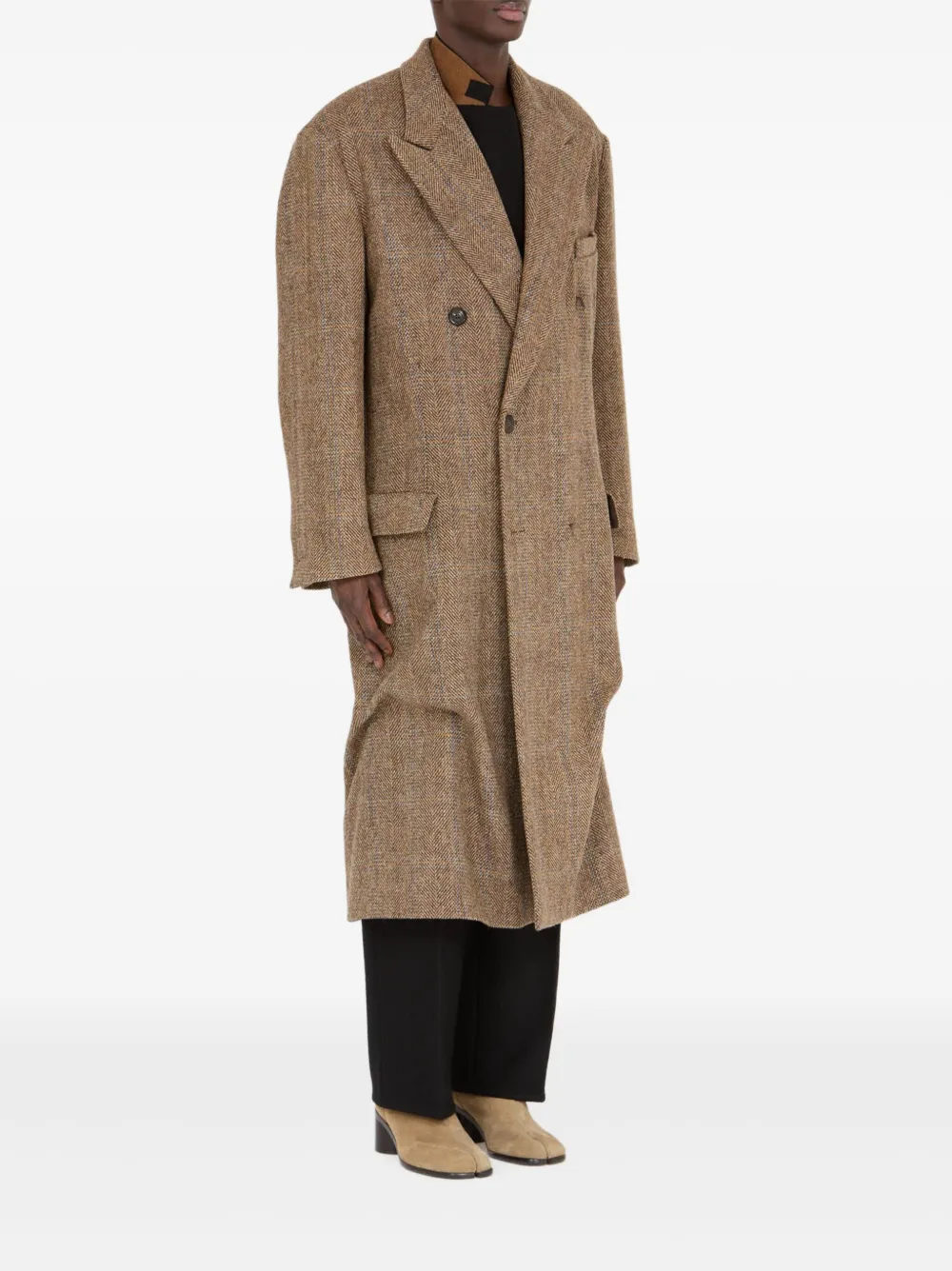 Maison Margiela Jas met visgraatpatroon Bruin