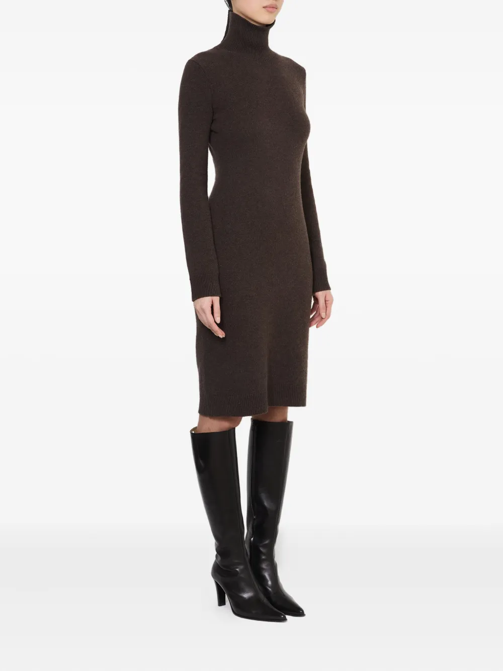 MM6 Maison Margiela Mini-jurk met hoge hals Bruin