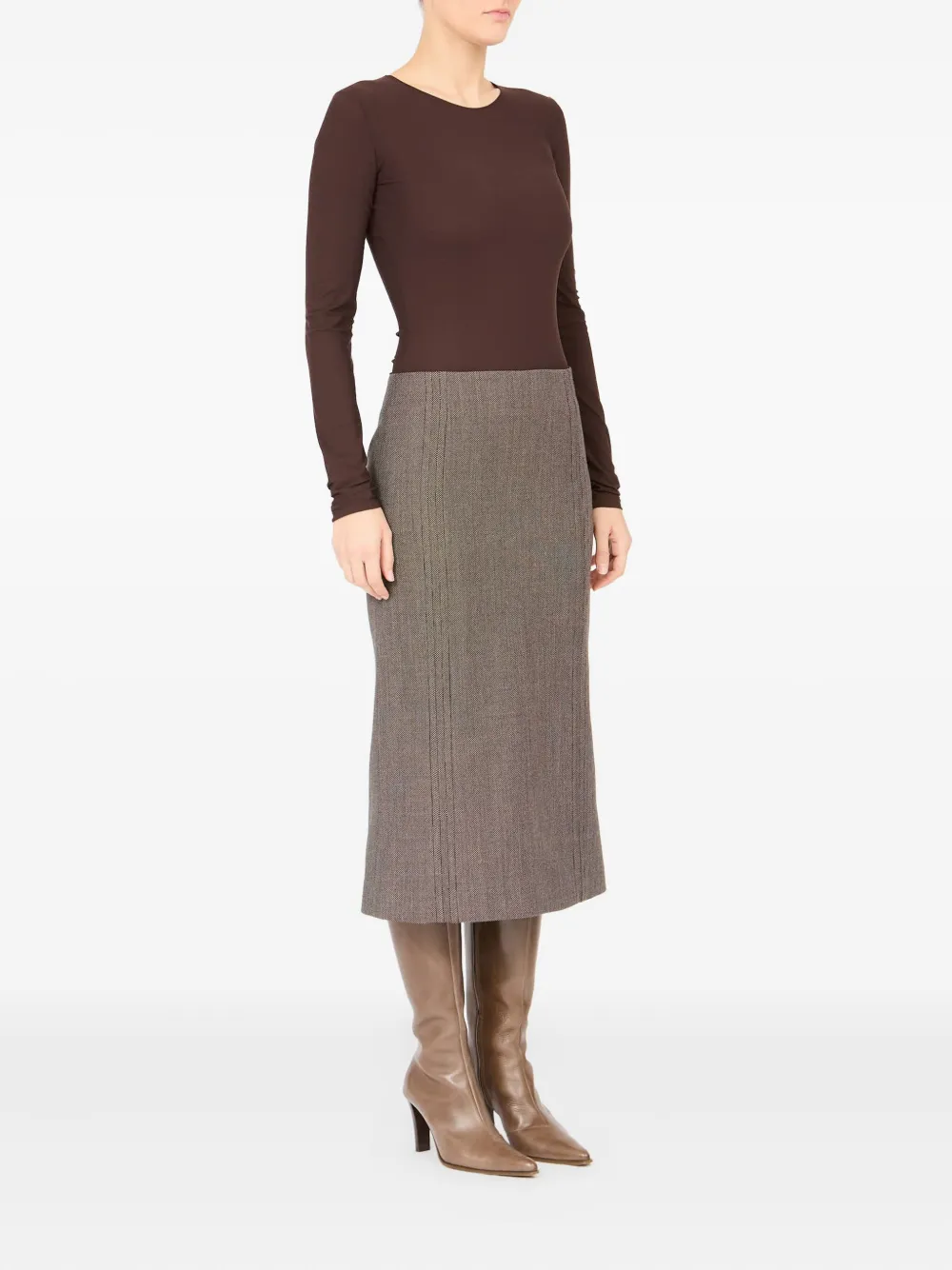 MM6 Maison Margiela rear-slit midi skirt | Straight Skirts | Image 2