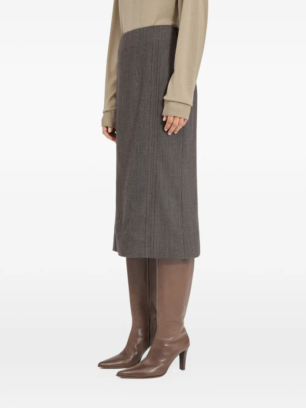 MM6 Maison Margiela Midirock mit Schlitz hinten - Braun