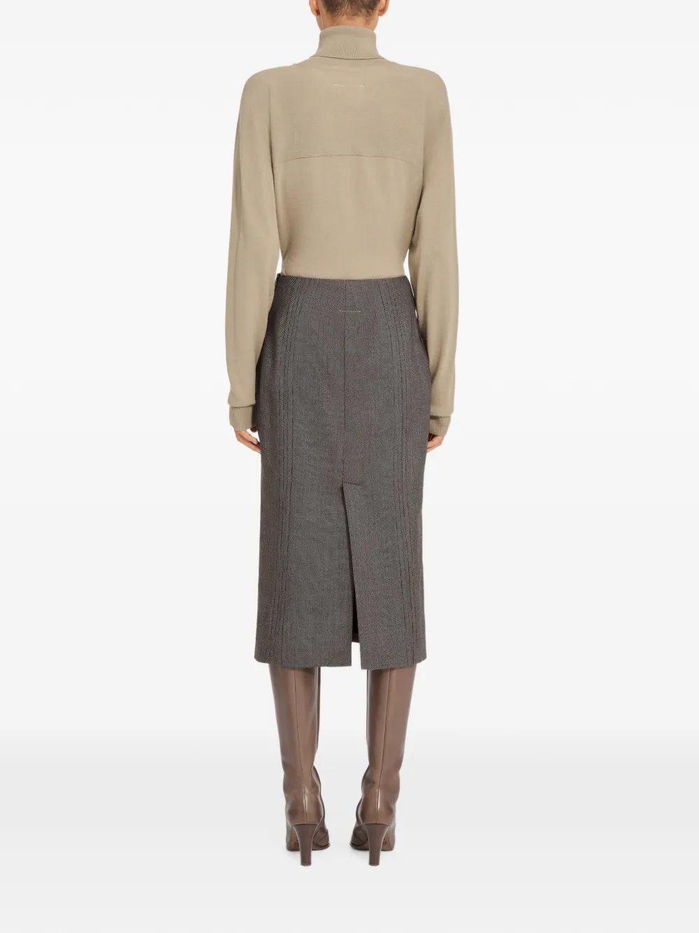 MM6 Maison Margiela Midi-rok met split Bruin