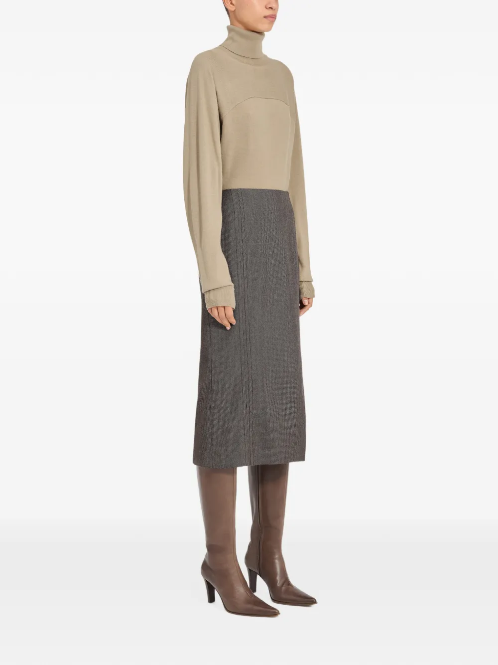 MM6 Maison Margiela Midi-rok met split Bruin
