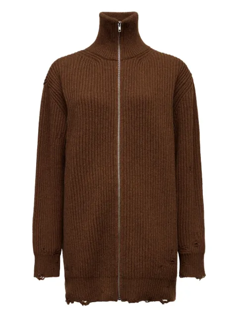 MM6 Maison Margiela Cardigan a coste con zip