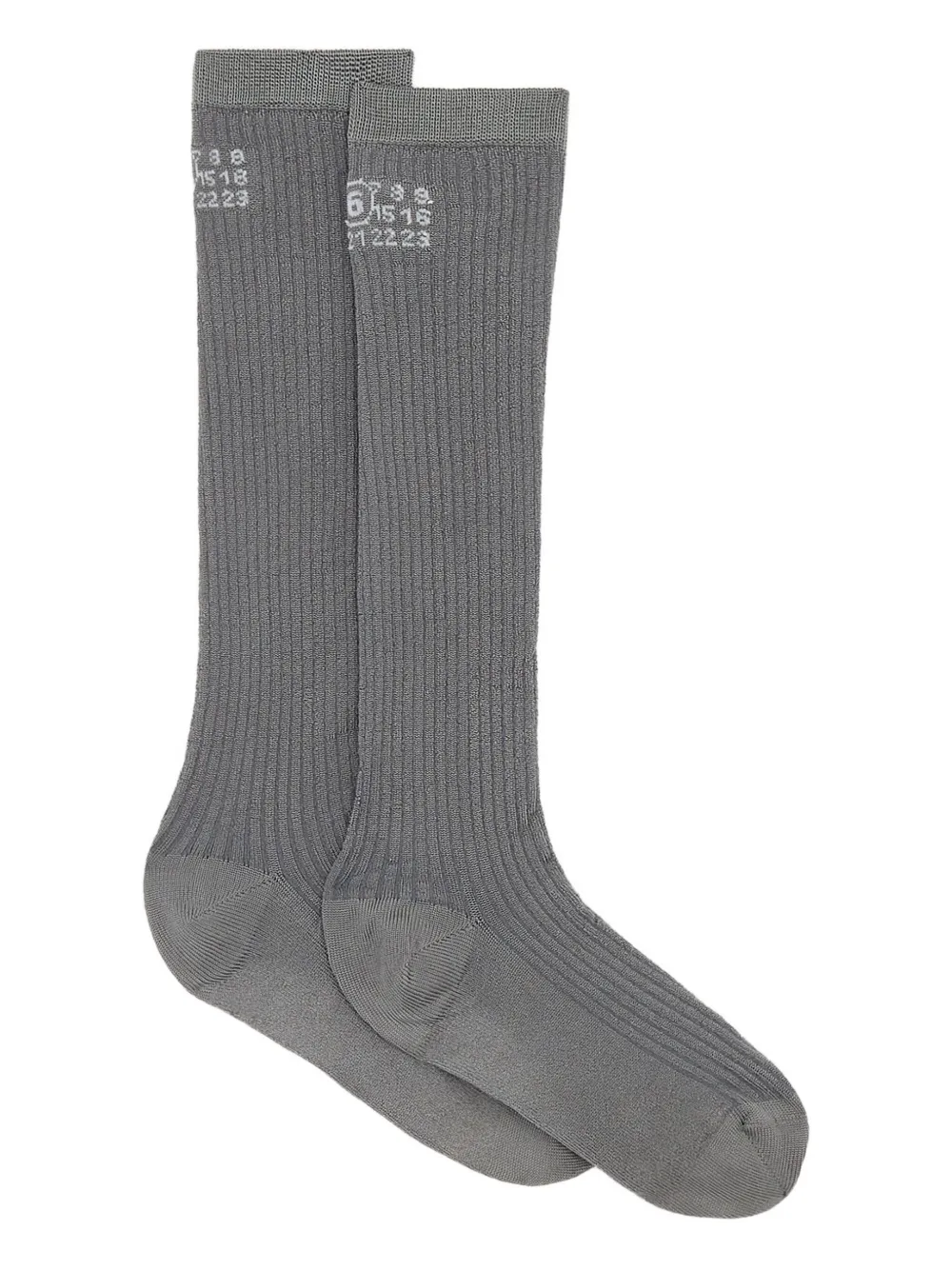 MM6 Maison Margiela Geribbelde sokken Grijs