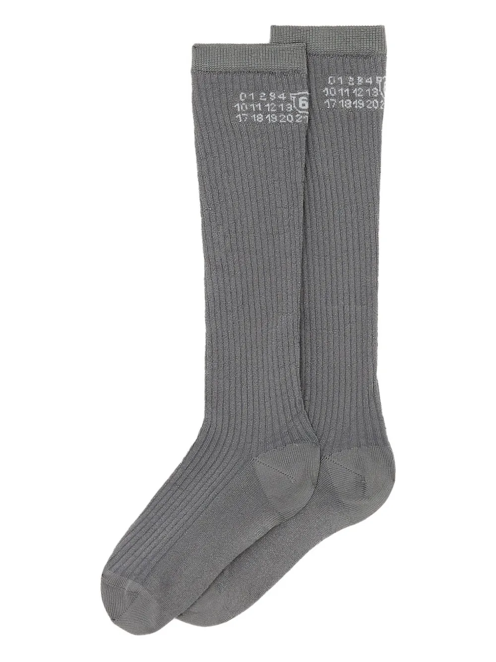 MM6 Maison Margiela Geribbelde sokken Grijs